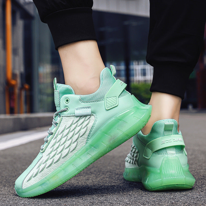 Flying Woven Sports Coconut Shoes Personalized Sish Scale Sports Casual Shoes Product Information: Product category: coconut shoes Wearing style: front tie Popular elements: stitching, color matching, leather stitching Heel shape: flat heel Inside materia