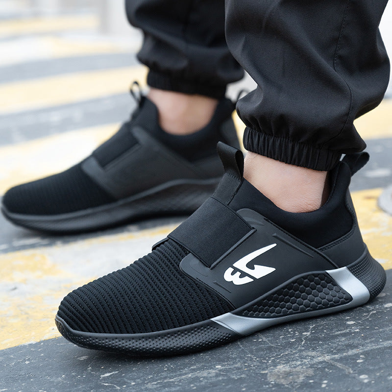 Flying Woven Breathable Safety Shoes Fashionable Anti-Smashing And Anti-Piercing Work Shoes Product Information Upper: Flying woven upper Inside: Breathable inside Toe cap: European standard steel toe cap Insole I: Comfortable insole Midsole: stab-resista