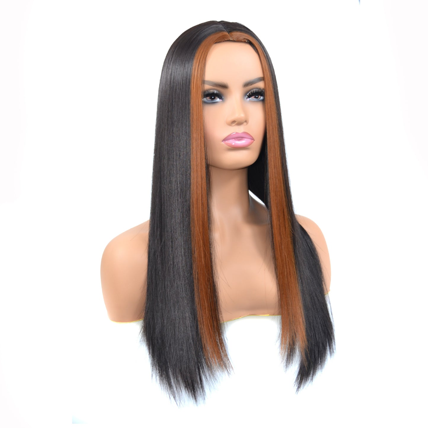 Real Hair Wig, Front Lace 13X5X1 Straight Highlight 1B 27 Hair Wigs Product information Style: natural Applicable people: ladies Treatment process: mechanism Wig length: medium long hair Can it be dyed hot: it can be dyed hot Size Information Packing list