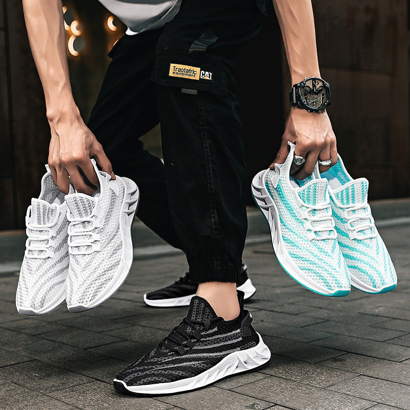 Mesh Fly Woven Thin Low-top Net Shoes Men's Spring Casual Sports Trendy Shoes Product Information: Product category: sports casual shoes Style: Korean Upper material: mesh Sole Material: Rubber Wearing style: front tie Popular elements: car suture Heel sh
