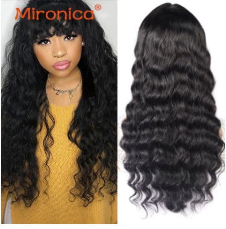 Real Human Hair Loose Wave Wig Woven Headgear Product information Brand Type: Domestic Brand Style: exotic Model: woven hood loose wave Applicable people: Ladies Processing technology: mechanism Wig length: medium and long hair Can it be dyed hot: it can