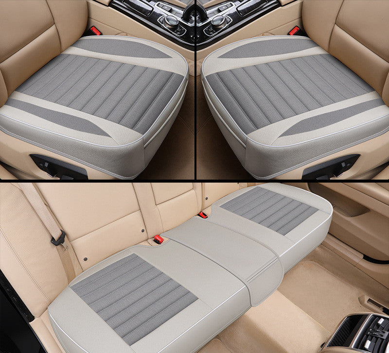 Car Seat Cover,Flax Cushion Seasons Universal Breathable For Most Four-Door Sedan&SUV Ultra-Luxury Car Seat Protection Product information: Material: Linen Style: Universal in all seasons Specification: 52*53 Type: All seasons Color: Linen all-inclusive l