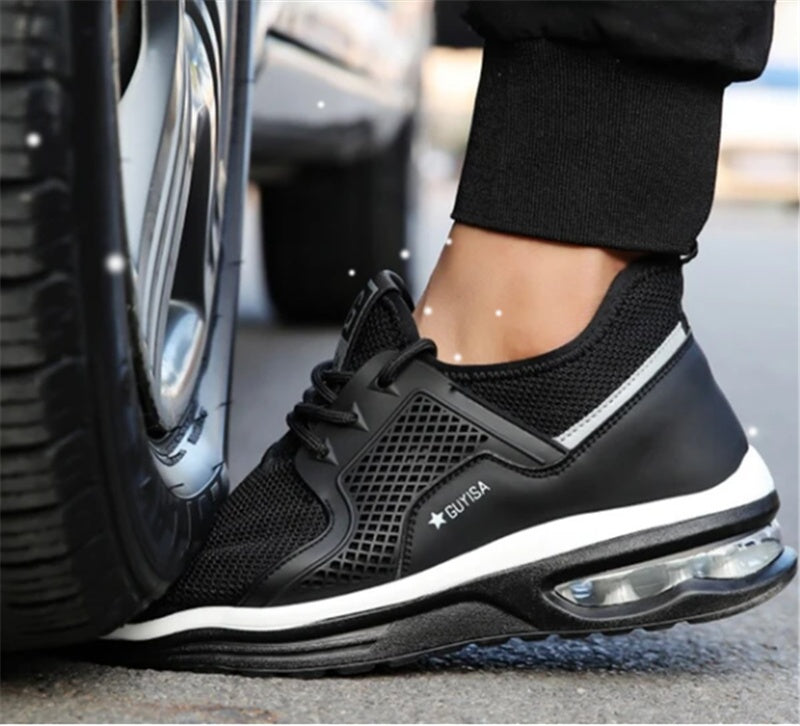 Safety Shoes Anti-smashing And Anti-piercing Flying Woven Safety Shoes Product Information: Function: Piercing damage Material: flying mesh Upper style: low cut Application scope: coal mine, chemical industry, shipbuilding, construction site, hotel, works
