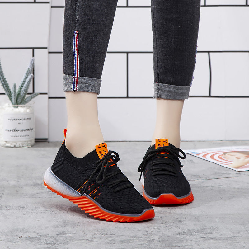 Sports Shoes Women'S Wild Korean Students New Mesh Casual Light Spring Breathable Running Shoes Product information: Product category: sports casual shoes Upper material: flying net Popular elements: color matching Toe shape: round toe Function: breathabl