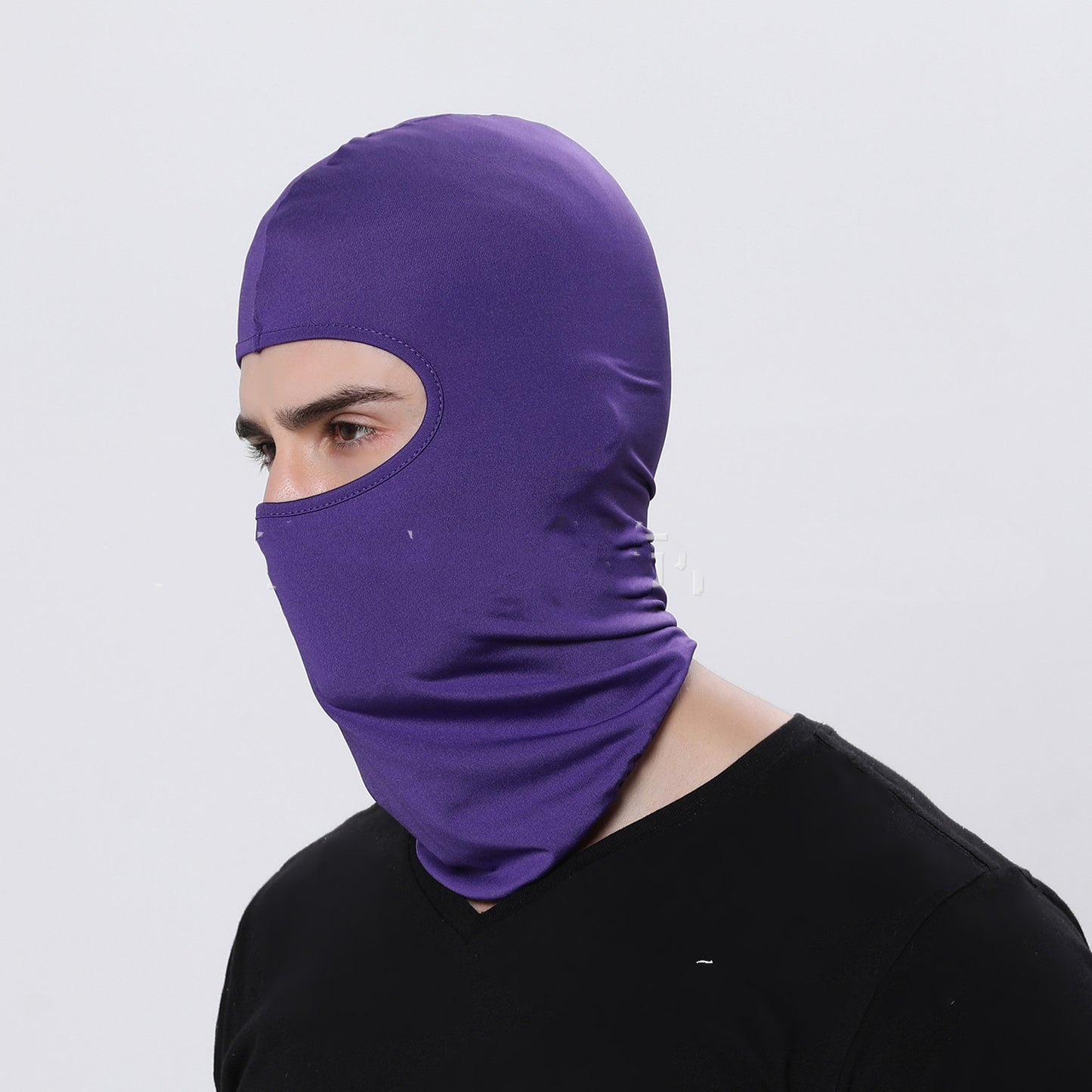 Sports Hood Riding Motorcycle Bike Riding Hood Product information: Fabric: Polyester Applicable gender: neutral/male and female Color: cs-01 dark gray, cs-02 black, cs-03 light gray, cs-04 navy blue, cs-05 white, cs-06 sky blue, cs-07 purple Packing list