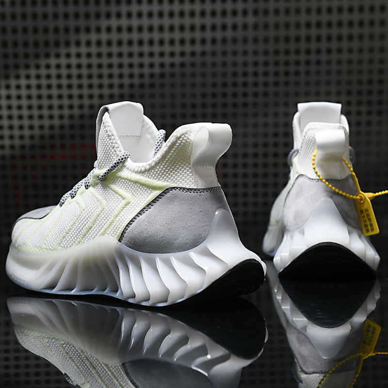 Trendy Sports Running Shoes Flying Woven Breathable Casual Coconut Shoes Men'S Shoes Product information: Product category: sports casual shoes Applicable age: adult style: Casual Function: breathable, light Suitable season: summer, spring, autumn Applica