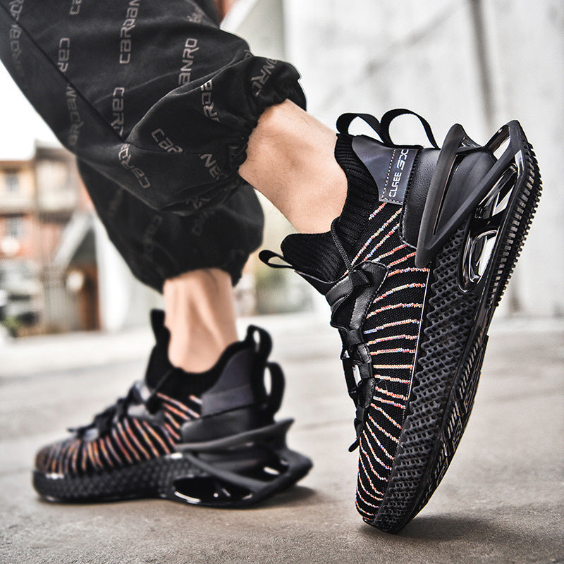 Men's Shoes Fashion Shoes Summer New Flying Woven Breathable Large Korean Men's Sports Shoes Features: Lightweight material design, weight 415G, light and flexible, The overall fit is comfortable. Product information: Upper material : Flying + Microfiber