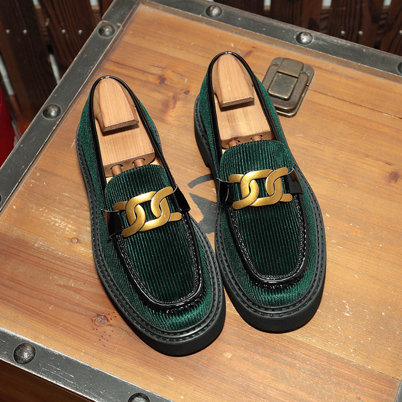 Men''s Shoes With Big Head In Summer Product Information: Function: Increase Closed way: set of feet Size: 38 39 40 41 42 43 pattern: plain Style: youth trend Subdivision style: European and American Popular elements: metal Heel height: mid heel (3-5cm) C