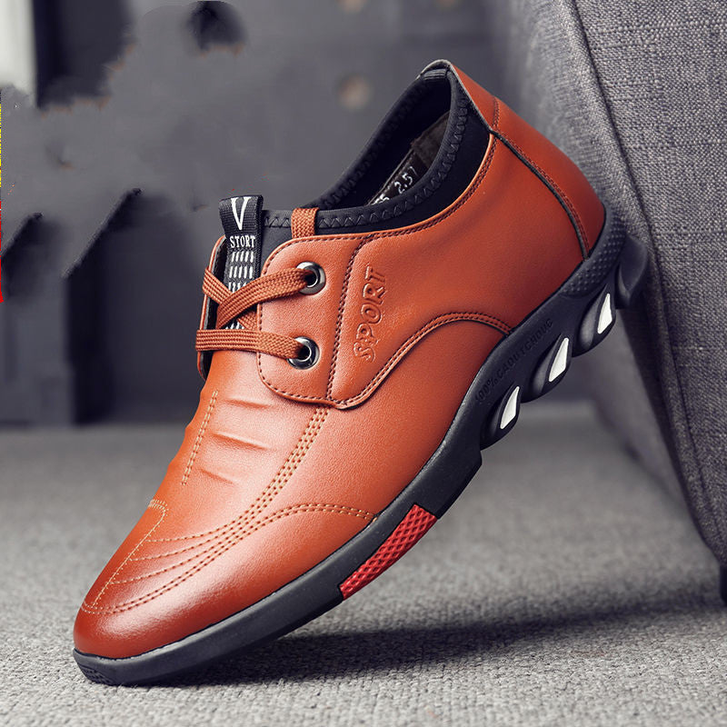 New Style Casual Leather Shoes Men's Breathable Board Shoes Soft Leather Casual Shoes Product information Style: Casual Applicable gender: male Pattern: plain Toe shape: round toe Sole Material: Rubber Heel shape: flat heel Size Information Size: 38,39,40