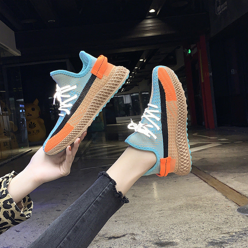 Flying Woven Sports Shoes Female New Spring Student Wild Ins Casual Light Soft Bottom Fitness Running Shoes Tide Product information: Product category: sports casual shoes Style: Korean Suitable seasons: summer, winter, spring, autumn Applicable gender: f