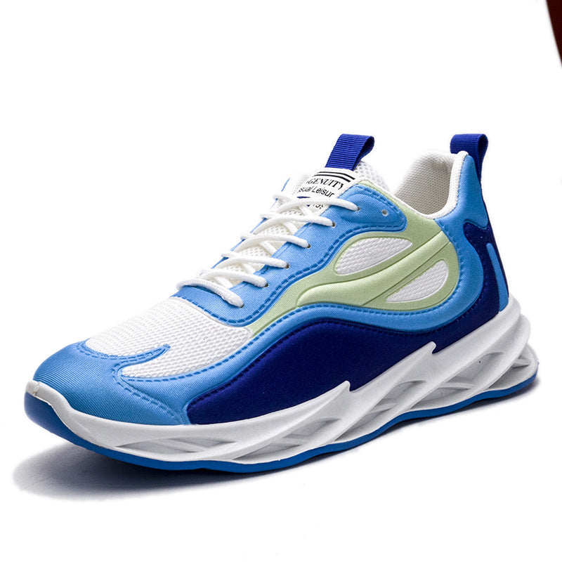 Flying Woven Mesh Retro Style Men's Old Shoes Product information: Upper material: pu+ mesh Sole material: EVA Wearing style: front tie Popular elements: sewing thread, shallow mouth, color matching Heel shape: flat heel Inside material: comfortable insid