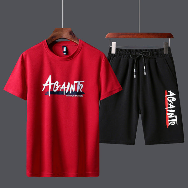 Men's Letter Print T-Shirt Shorts Two-Piece Set Product information: Pants length: shorts Top style: T-shirt Fabric name: cotton Main fabric composition: cotton The content of the main fabric ingredient: 45 (%) Applicable scene: Leisure Size information: