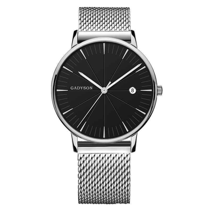 Europe And The United States New Simple Black Business Calendar Men Watch Product Information: Display type: Pointers Applicable to: Male Style: Casual Waterproof: No Movement type: quartz Packing list watch*1 Europe And The United States New Simple Black