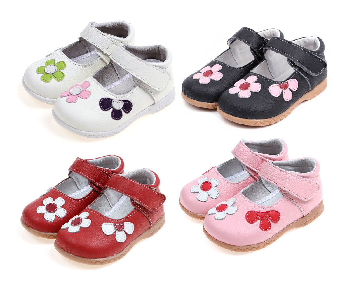 Leather Shoes Korean Princess Shoes Single Shoes Cowhide Children'S Shoes Baby Shoes Product information: Wearing style: Velcro Style: square mouth Craft: Embroidery Function: Breathable Thickness: ordinary thick Item No.: Q303 Supply category: Spot Inven
