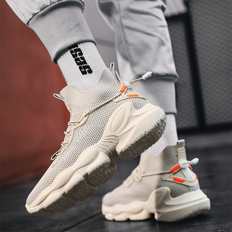 Flying Woven Coconut Shoes Climax Men's Shoes Daddy Sneakers Product information Style: Sports pattern: Plain Upper material: Flying thread knitting Sole Material: Rubber Applicable sports: General Wearing style: Sleeves/overshoes Insole material: PU Gros