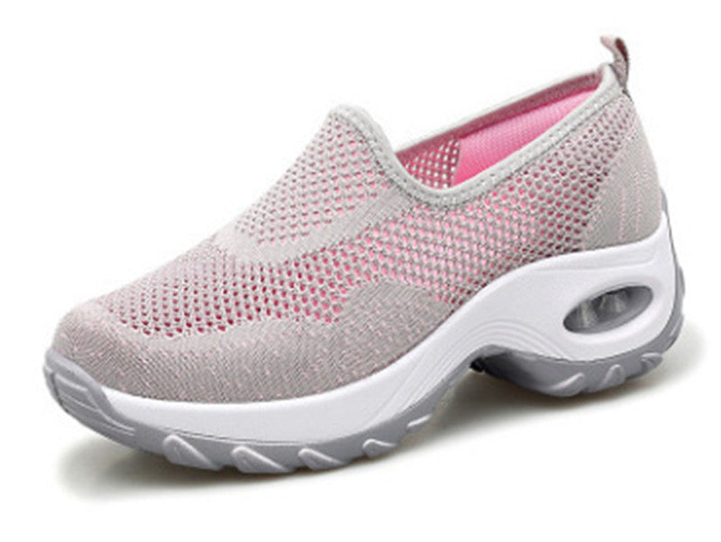 Flying Woven Air Cushion Sports Shoes Overfoot Shoes Shaking Shoes Socks Shoes Product Information: Style: Casual Popular elements: car suture Toe shape: round toe Upper material: mesh cloth Applicable gender: female Heel height: flat heel Pattern: plain