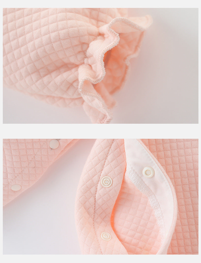 Baby Onesies, Air Cotton Baby Thickened Warm Baby Romper Romper Product information: Material: Cotton Style: Sweet Features: Long Climb Colour: yellow, pink Size Information: Size: 59cm, 66cm, 73cm, 80cm, 90cm Note: 1. Asian sizes are 1 to 2 sizes smaller