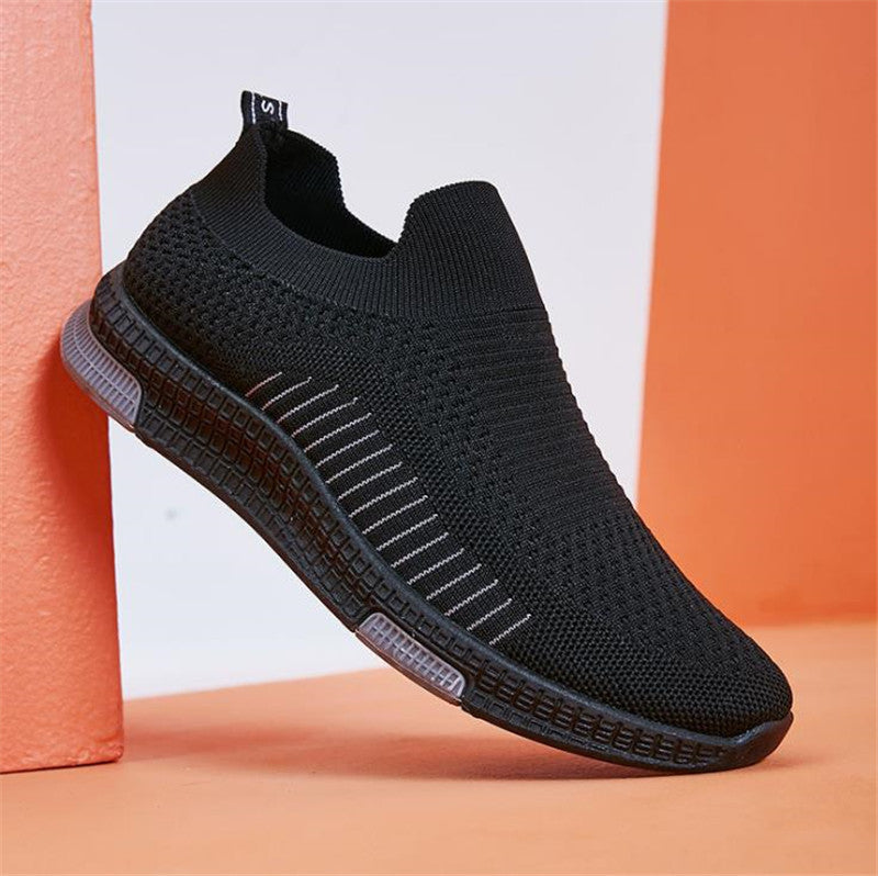Shoes Men's Korean Casual Shoes Comfortable Sports Shoes Product Information: Pattern: plain Upper Material: Flying Weave Sole material: wear-resistant Applicable sports: general Wearing style: front tie Popular elements: hollow, stitching Heel shape: fla