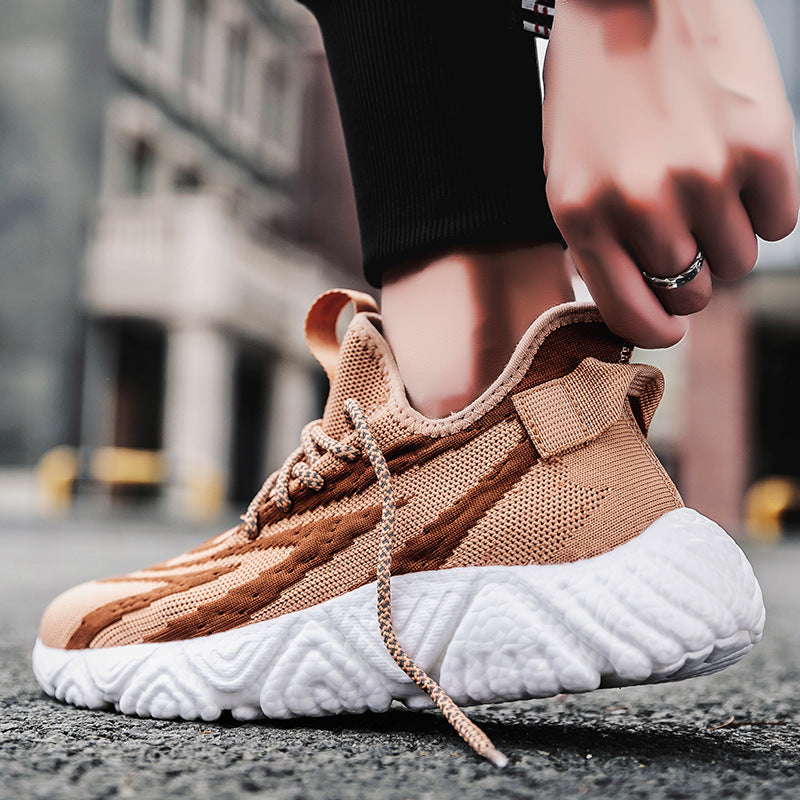 Youth Trendy Shoes Breathable Fly Woven Sports Men's Shoes Product Information: Material: Mesh rubber Style: casual Features: solid color Colour: white, black, brown Size Information: Packing list: Sports shoes *1 Youth Trendy Shoes Breathable Fly Woven S