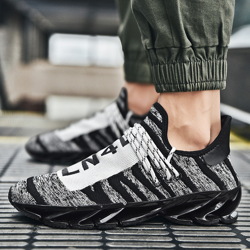 Large Size Knife Edge Men's Shoes Mesh Fly Woven Running Shoes Men Product information: Applicable age: youth (18-40 years old) Upper material: mesh Sole Material: Rubber Opening depth: shallow mouth (below 7cm) Upper height: low cut Heel height: flat hee