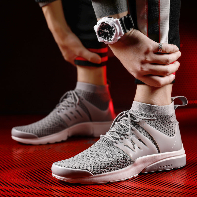 Breathable Flying Woven Sneakers, Lightweight Running Shoes Specification: Function: Breathable, lightweight Pattern: plain Upper material: flying woven mesh Sole Material: Rubber Wearing style: front tie Inside material: mesh Opening depth: shallow mouth