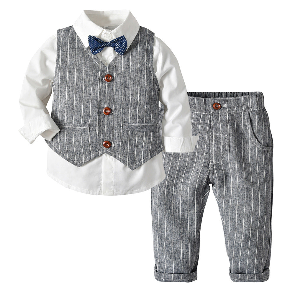 Boys Suits Blazers Clothes For Baby Wedding Formal Party Product information: Fabric name: Cotton Main fabric composition: Cotton Main fabric ingredient content: 80 (%) Security level: Class B Closed style: Single-breasted Color: Gray, light blue, beige,