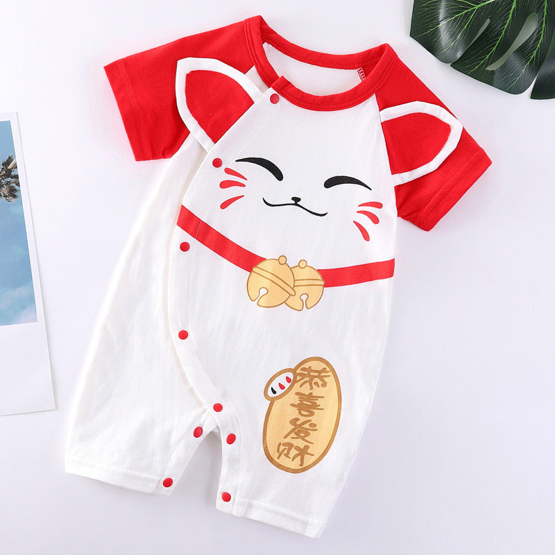 Baby Bright Comfortable Baby Clothes Product information: Security level: Class A Fabric name: Cotton Suitable for the season: Spring Applicable gender: Neutral/male and female Sleeve length: Short sleeve Thickness: Thin section Main fabric composition: R