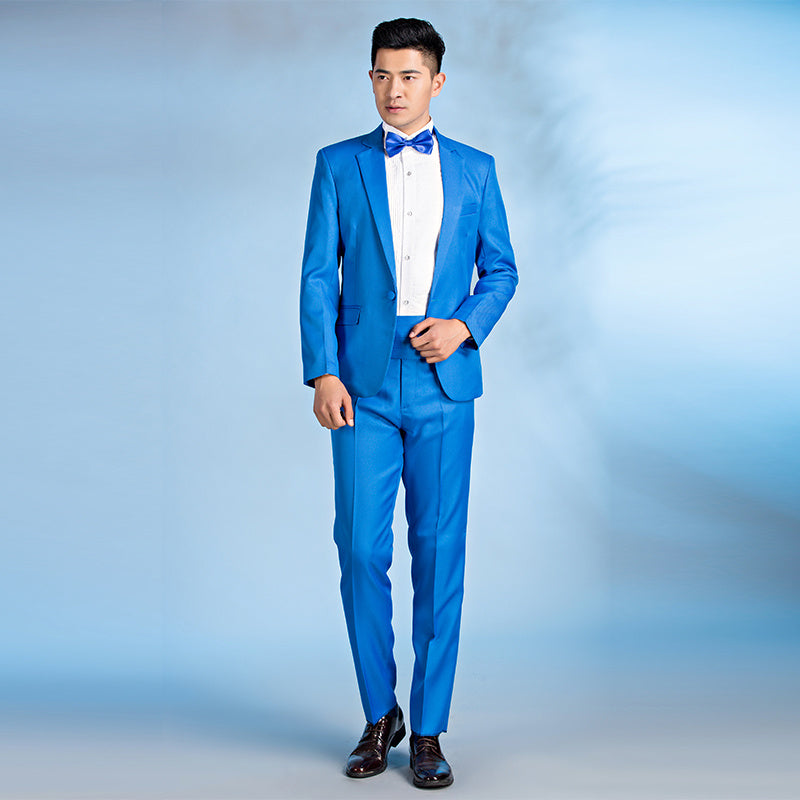 Suit Men Suit Groom Wedding Best Man Dress Slim Fit Product Information: Collar type: flat collar Placket/button: a single-breasted button Applicable scene: wedding Edition type: Slim Slit way: no slit Suit craft: Fusible lining craft Size Information: Si