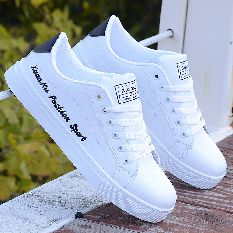White Trendy Sports Casual Shoes Men Product Information: Function: waterproof Closed: lace-up Size: 36 37 38 39 40 41 42 43 44 Pattern: color matching Style: youth trend Subdivision style: Korean version Popular elements: car suture Heel height: low heel