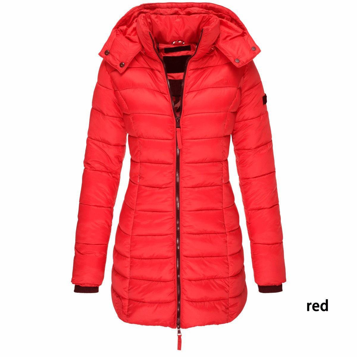 Mid-length Slim-fit Quilted Jacket Product information: Style: Academy Suitable age: 25-29 years old Clothing style: European and American Style type: fresh and sweet Size information: Note: 1. Asian sizes are 1 to 2 sizes smaller than European and Americ