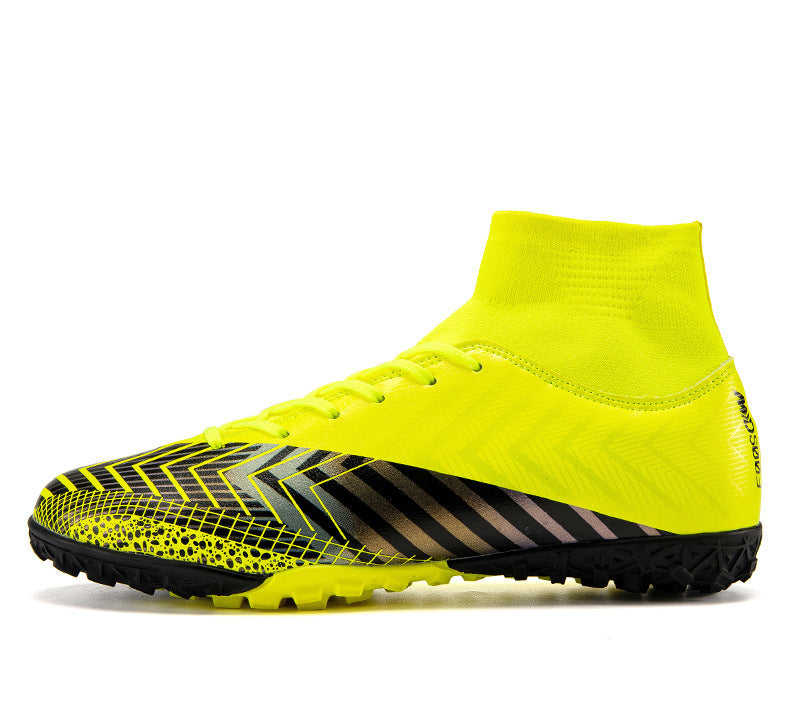 Ootball Shoes High-top Male Youth Middle School Students Competition Training Shoes Artificial Grass Specification: Wearing style: Front tie Function: Wear-resistant Applicable gender: Neutral/male and female Outsole material: Non-slip rubber Upper height