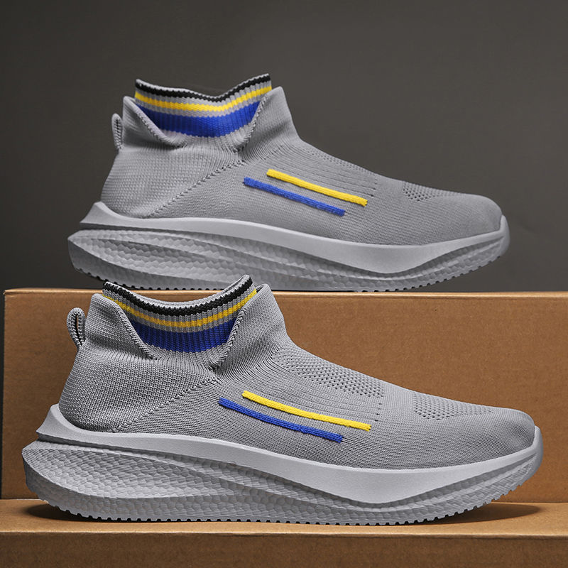 New Summer Breathable Mesh Surface Flying Woven Sports Running Shoes For Men Product information: Pattern: solid color Lining material: Mesh Color: S680 beige, S680 Gray, S680 Black Heel height: low heel (1-3CM) Size: 39, 40, 41, 42, 43, 44 Cutting depth: