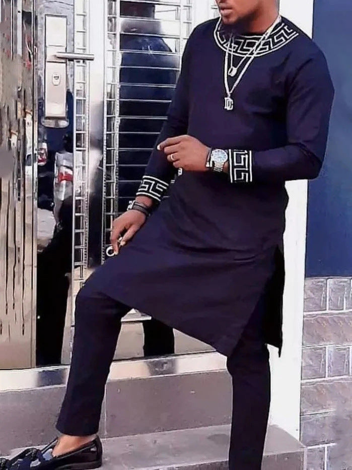 Men Leisure Set Suit Printed Shirt And Pants Product information: Top sleeve length: long sleeve Pants length: trousers Size: S,M,L,XL,XXL,XXL,XXXXL,5XL,6XL Thickness: ordinary Main fabric composition: Polyester Fiber (polyester) Jacket style: Shirt Hoode