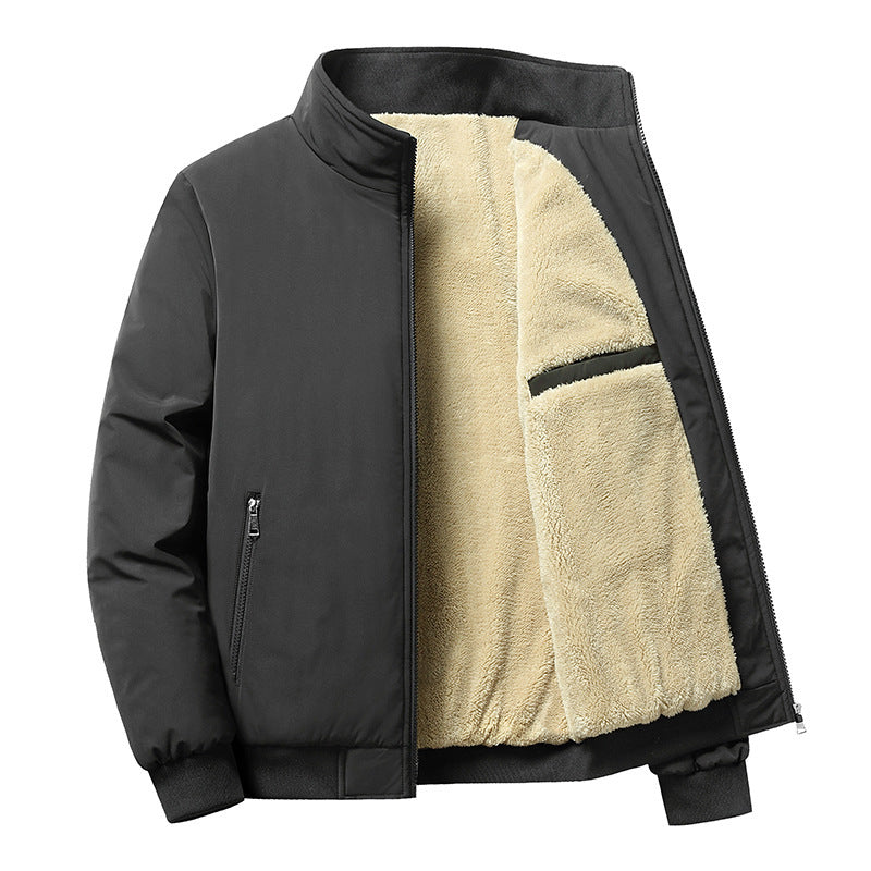 Plus Size Fleece Padded Jacket Men Product information: Pocket Style: zipper and pocket Color: Black plus velvet, light khaki velvet lining, light gray, wool lining Suitable for people: Youth Size: M,L,XL,XXL,XXL,XXXXL,5XL,6XL,7XL,8XL Style: slim fit Lini