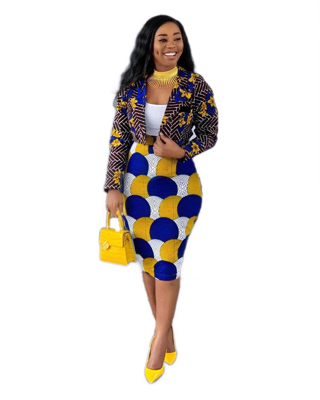 Suit skirt suit Style: OL commute Pattern: Printing Style: Skirt suit Coat style; Small suit Long sleeves: Long sleeves Skirt: the skirt Popular elements: Prints 1. Asian sizes are 1 to 2 sizes smaller than European and American people. Choose the larger