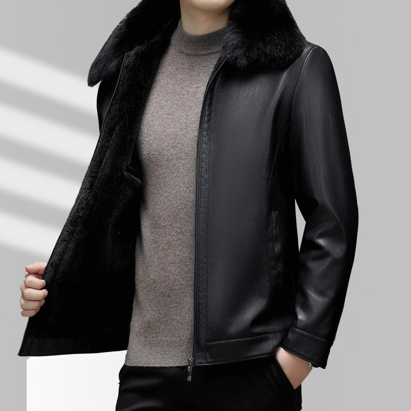 Business Casual Big Fur Collar Men's Leather Coat Product information: Pocket Style: side seam sidekick Color: 668 Black, 668 Brown Size: M,L,XL,XXL,3XL,4XL,5XL Version: Loose Lining composition: Polyester Fiber (polyester) Leather classification: PU Appl