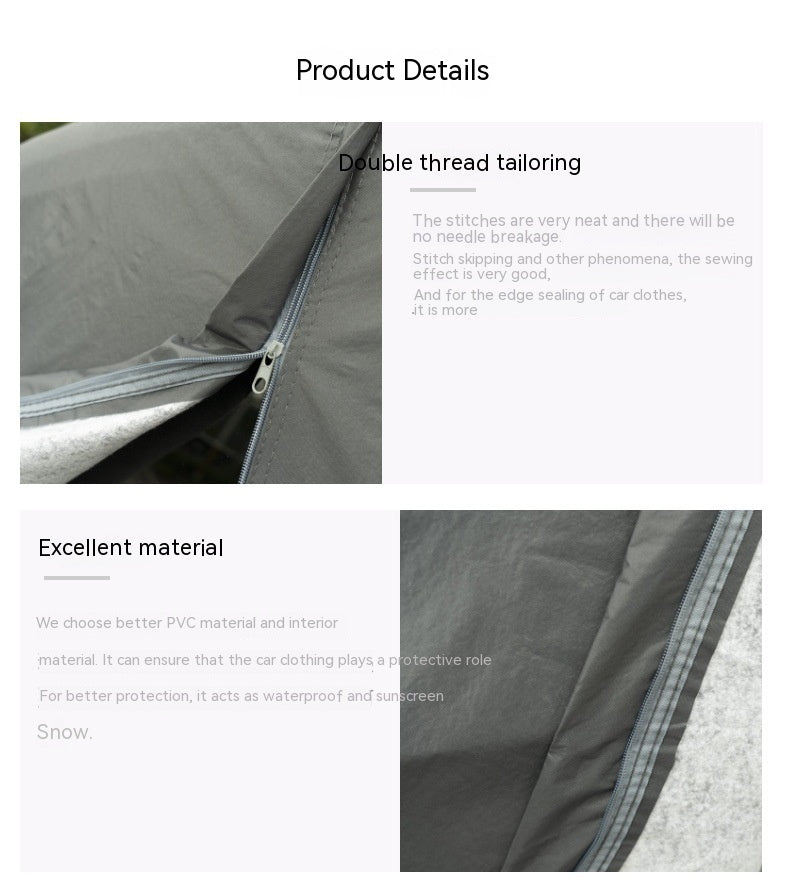 Special Car Cover Rainproof And Sun Protection Thickened Heat Insulation Product information: Applicable vehicle models: Volkswagen Color: Gray Material: PVC chemical fiber Specifications: S(415.56cm * 165.1*119.38),M(431.8cm * 167.64*119.38),L(482.6cm *