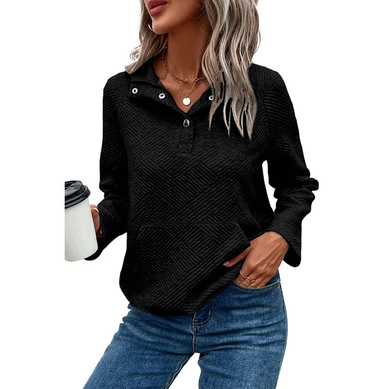 All-matching V-neck Long Sleeve Top Women Product information: Pattern: solid color Color: LC25315197-P1011,LC25315197-P1209,LC25315197-P2,LC25315197-P5014,LC25315197-P5016 Size: S,M,L,XL Main fabric composition: Polyester (polyester fiber) Applicable Gen