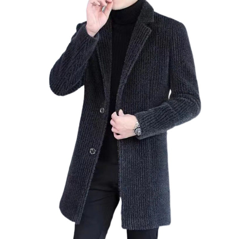 Men's Duster Mid-length Slim-fit Woolen Coat Product information: Color: gray, black Gray Size: M,L,XL ,2XL,3XL , 4XL Fabric name: Polyester Style: light business Size Information: Unit: cm Note: 1. Asian sizes are 1 to 2 sizes smaller than European and A