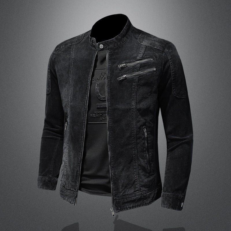 Fashion Corduroy Trendy Men's Coat Product information: Pocket Style: zipper and pocket Color: retro black Size: M,L,XL,XXL,XXL,XXXXL,5XL Main fabric composition: Cotton Applicable Gender: Male Size Information: Note: 1. Asian sizes are 1 to 2 sizes small
