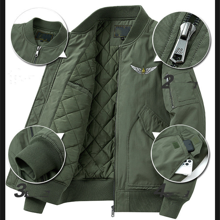 Fashion Casual Brushed Jacket Men Product information: Size: M L XL 2XL 3XL 4XL Fabric Category: satin cloth Collar type: Baseball collar Color: Army Green, Black Thickness: thickening Size: Note: 1. Asian sizes are 1 to 2 sizes smaller than European and