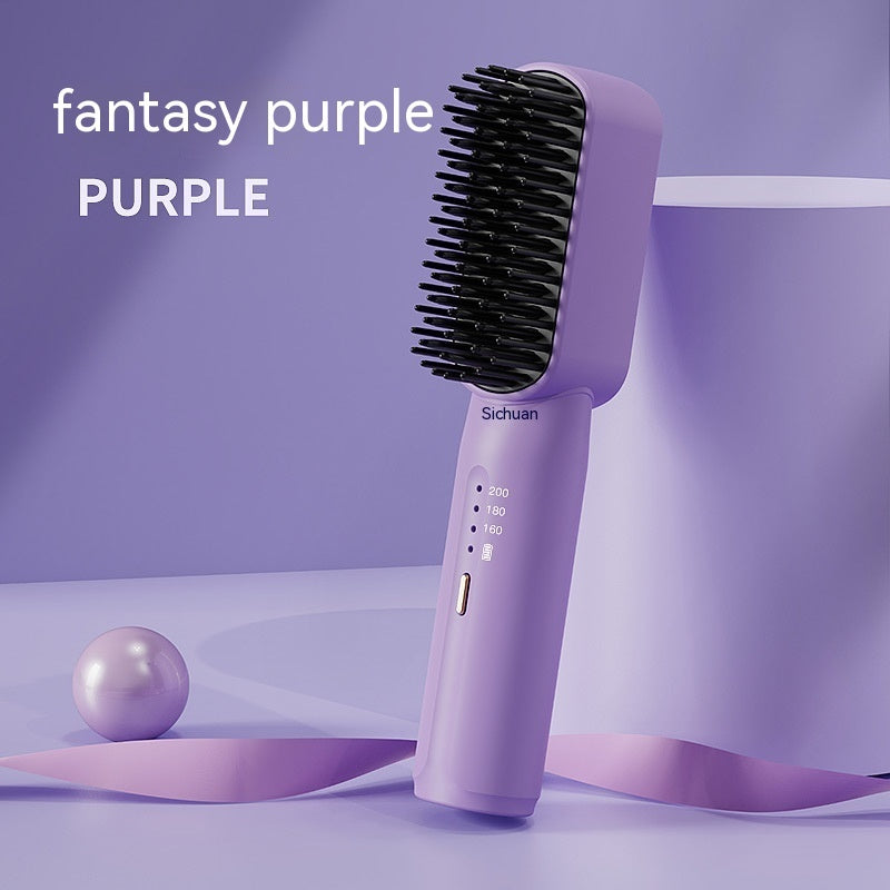 Mini Charging Straight Comb Portable Fashion Product information: Color: purple, black Rated Power: 40W Rated Voltage: 5V Material: PET Charging voltage: 5V1A ~ 2A Rated Power: 30W Operating temperature: 160-200°C Size: 185*40 * 43MM Packing list: Hair St