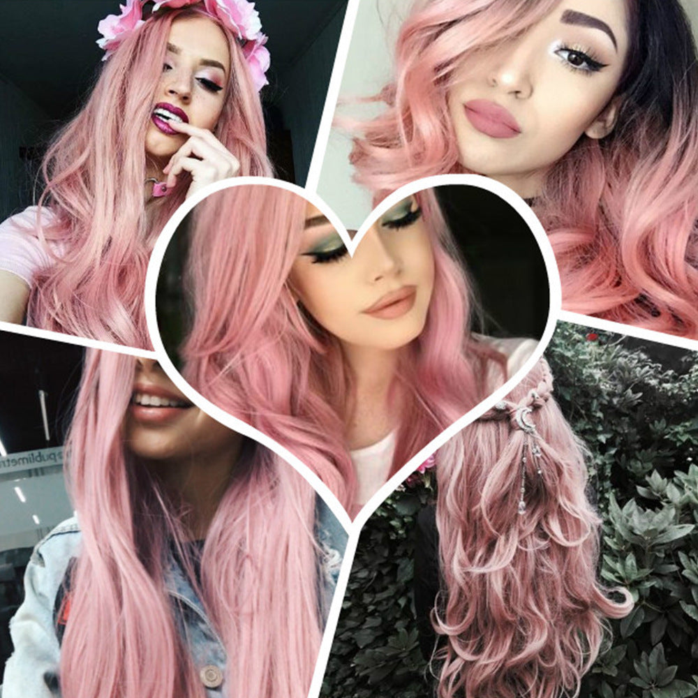 Women Blonde Ombre Hair Black Root Long Curly Wigs Can be dyed and ironed: can be dyed Hair material: high temperature wire Applicable skin tone: any skin tone Applicable face shape: any face shape Bang type: Long bangs Style: exotic Wig hairstyle: Anime