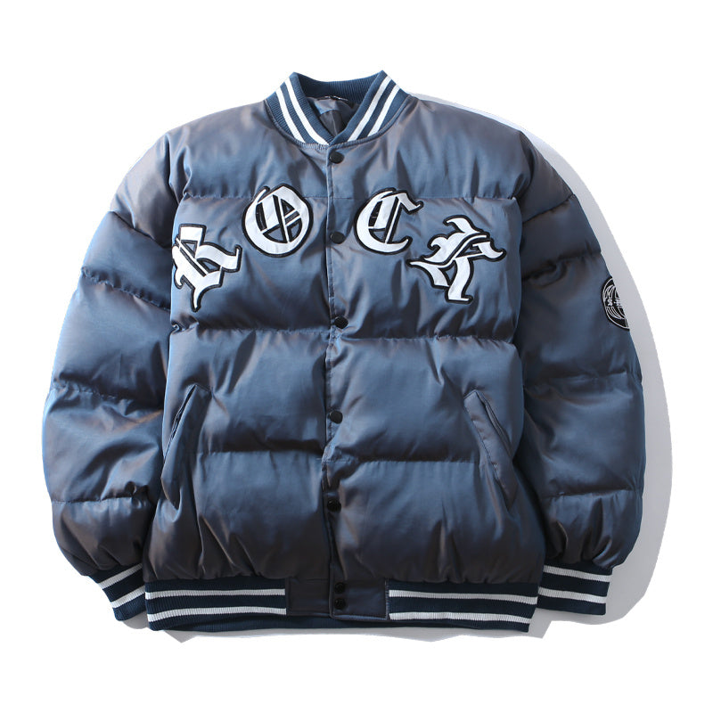 New National Tide Cotton Coat Loose Bread Coat Men Product Information : Material: Other Patterns: Geometric patterns Fabric classification: Nylon cotton Filler: Silk cotton Basic style:Youth fashion Subdivision style: Fashion Thickness: Thickening Versio
