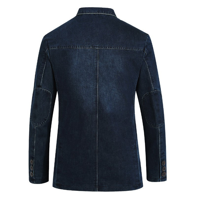 Men's Denim Suits, Men's Cotton Denim, Konishi Decoration Product Information: style: Casual Purchasing category: Fashion City (24-35 years old) Collar type: suit collar Edition type: Loose Placket: single-breasted Hooded or not: not hooded Thickness: Thi