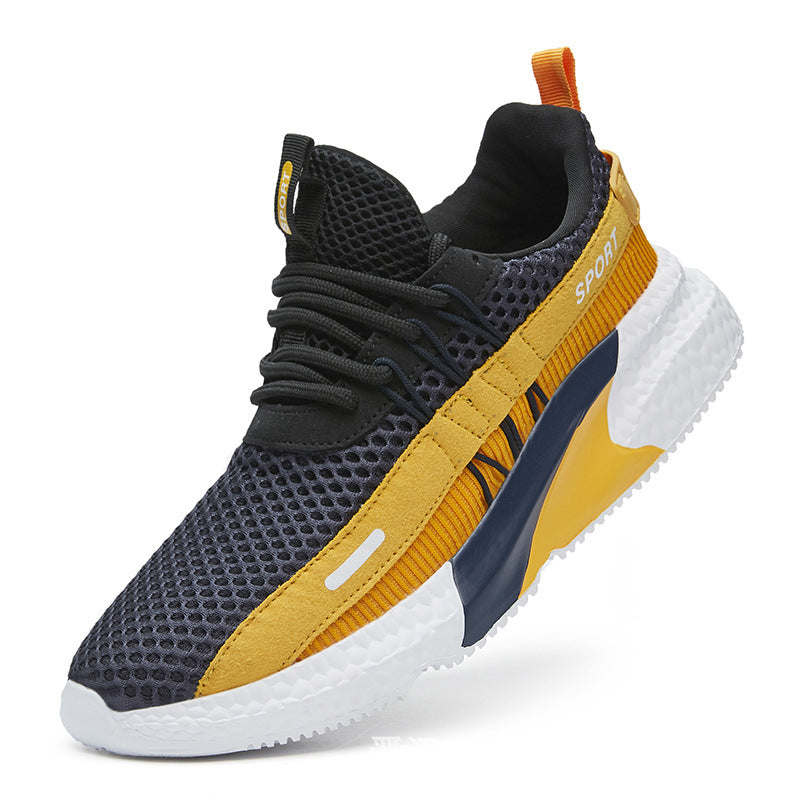 Mesh fashion shoes running shoes men's sports shoes Sole material: Rubber Opening depth: shallow mouth (less than 7cm) Toe shape: round head Heel height: middle heel (3-5cm) Sole technology: Viscose shoes Color: g233 white, g233 yellow, g233 dark green, g