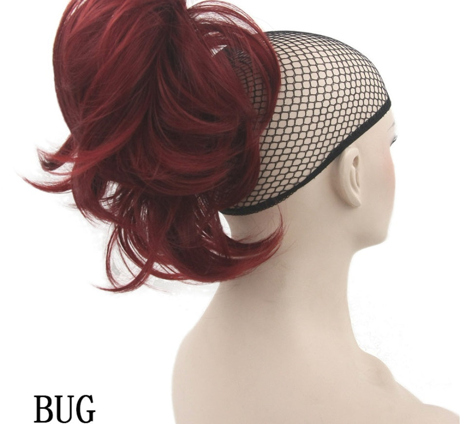 Grip ponytail short hair female curly hair wig flexible hair ponytail Style: grab the pony tail Material: high temperature wire Hair material, high temperature wire Color: Multi-color optional (pictured) Stretch length: about 35cm Grip ponytail short hair