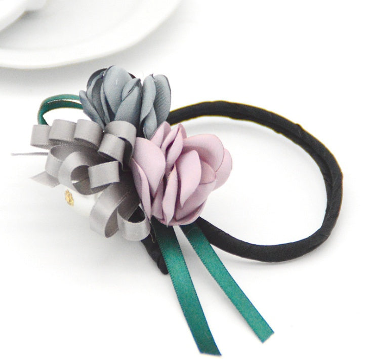 Bun Hair Half Bun Pearl Flower Hair Plate Hair Elastic Korean Styling Headdress Hair Accessories Material: Fabric Style: Korean Style Gift occasions: Opening ceremony, employee benefits, advertising promotions, business gifts Color: blue, silver, light gr