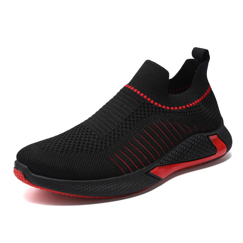 Fashion Mesh Sock Shoes With Striped Design Men Outdoor Breathable Slip-on Sneakers Csuale Lightweight Running Sports Shoes Overview: Unique design, stylish and beautiful. Good material, comfortable wear. A variety of colors, any choice. Product informati
