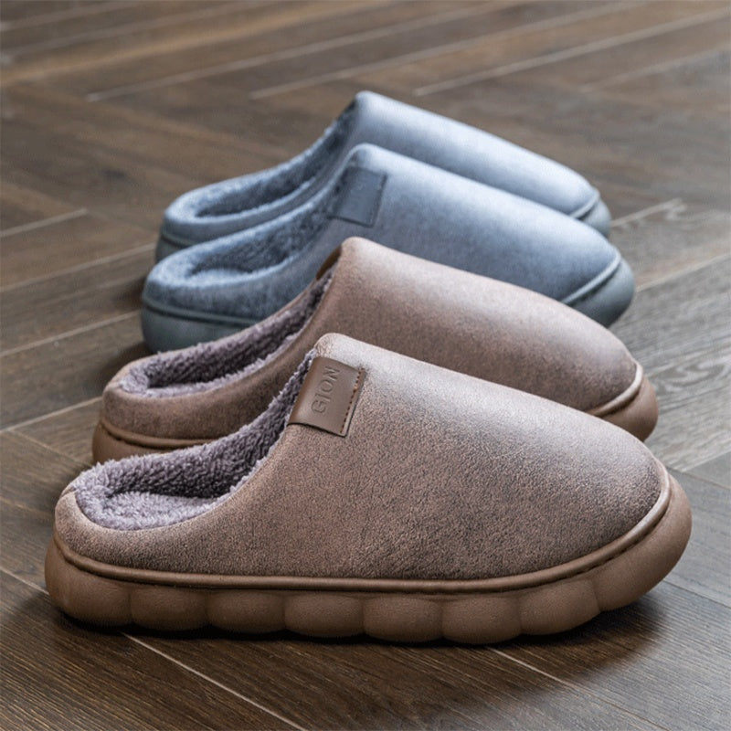Men's Home Slippers Winter Warm Fleece Shoes Indoor Bedroom Floor Plush Slippers For Women Couple Product information: Sole material :pvc Applicable gender: Neutral/male/female How to wear: sleeve/overshoes Popular element: car stitching Thickness: normal
